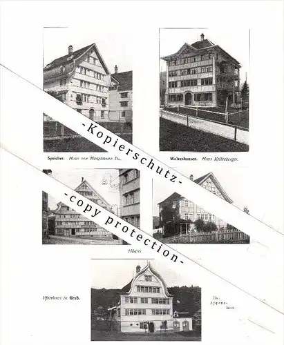 Photographien / Ansichten , 1913 , Walzenhausen , Trogen , Speicher , Grub , Prospekt , Architektur , Fotos !!!