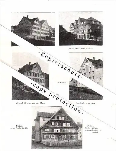 Photographien / Ansichten , 1913 , Herisau , Teufen , Gais , Prospekt , Architektur , Fotos !!!