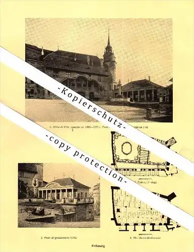 Photographien / Ansichten , 1928 , Fribourg / Freiburg , Prospekt , Architektur , Fotos !!!