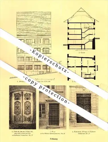 Photographien / Ansichten , 1928 , Fribourg / Freiburg , Prospekt , Architektur , Fotos !!!