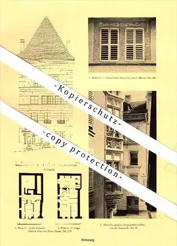 Photographien / Ansichten , 1928 , Fribourg / Freiburg , Prospekt , Architektur , Fotos !!!