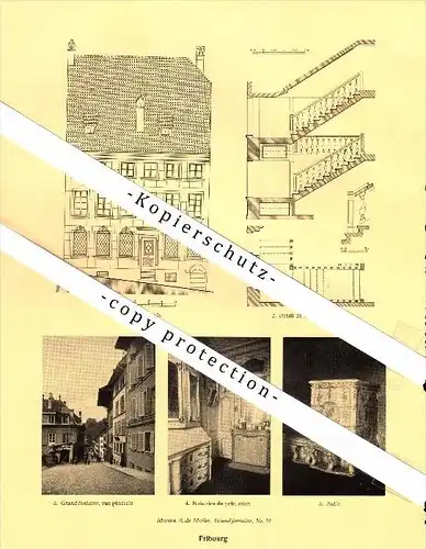 Photographien / Ansichten , 1928 , Fribourg / Freiburg , Prospekt , Architektur , Fotos !!!