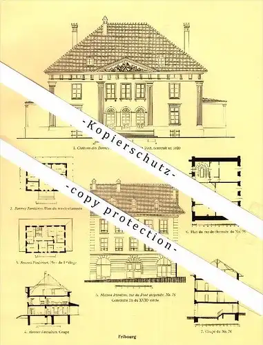 Photographien / Ansichten , 1928 , Fribourg / Freiburg , Prospekt , Architektur , Fotos !!!