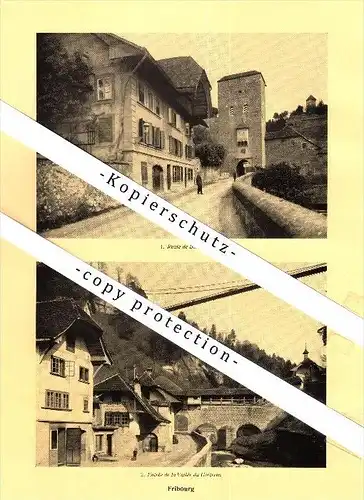 Photographien / Ansichten , 1928 , Fribourg / Freiburg , Prospekt , Architektur , Fotos !!!
