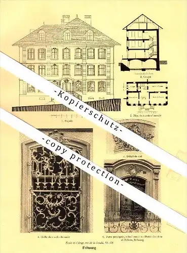 Photographien / Ansichten , 1928 , Fribourg / Freiburg , Prospekt , Architektur , Fotos !!!