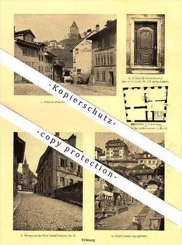 Photographien / Ansichten , 1928 , Fribourg / Freiburg , Prospekt , Architektur , Fotos !!!