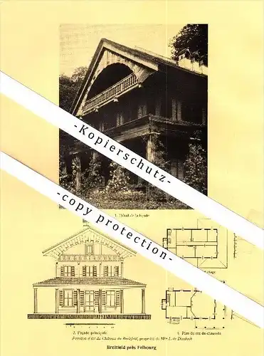 Photographien / Ansichten , 1928 ,  Breitfeld pres Fribourg / Freiburg , Prospekt , Architektur , Fotos !!!