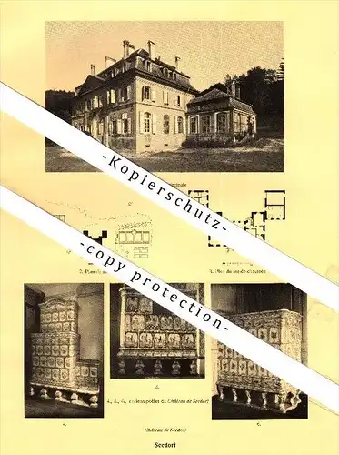 Photographien / Ansichten , 1928 , Seedorf , Courtaney , Prospekt , Architektur , Fotos !!!