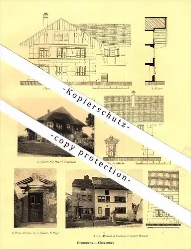 Photographien / Ansichten , 1928 , Orsonnens , Chavannes , Bulle , Villarvolard , Lessoc ,Prospekt , Architektur , Fotos