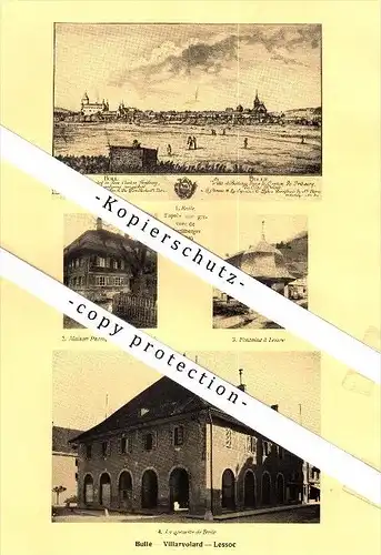 Photographien / Ansichten , 1928 , Orsonnens , Chavannes , Bulle , Villarvolard , Lessoc ,Prospekt , Architektur , Fotos