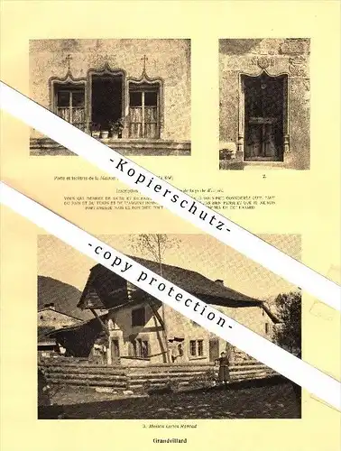 Photographien / Ansichten , 1928 , Grandvillard , Bez. Greyerz , Prospekt , Architektur , Fotos !!