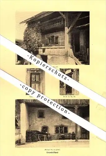 Photographien / Ansichten , 1928 , Grandvillard , Bez. Greyerz , Prospekt , Architektur , Fotos !!