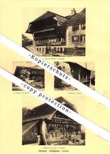 Photographien / Ansichten , 1928 , Montbovon , Charmey , Bellegarde , Lessoc , Prospekt , Architektur , Fotos !!