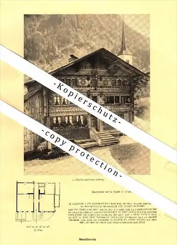 Photographien / Ansichten , 1928 , Montbovon , Charmey , Bellegarde , Lessoc , Prospekt , Architektur , Fotos !!