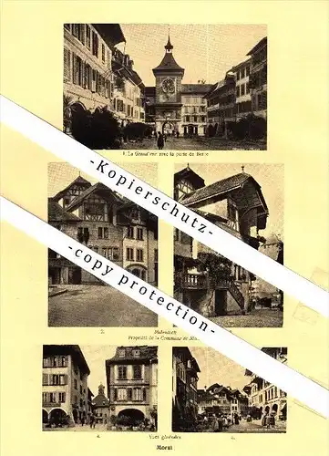 Photographien / Ansichten , 1928 , Morat , Fribourg , Freiburg , Prospekt , Architektur , Fotos !!!
