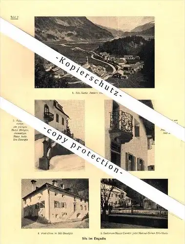 Photographien / Ansichten , 1923 , Sils im Engadin / Segl , Kr. Oberengadin , Prospekt , Architektur , Fotos !!!