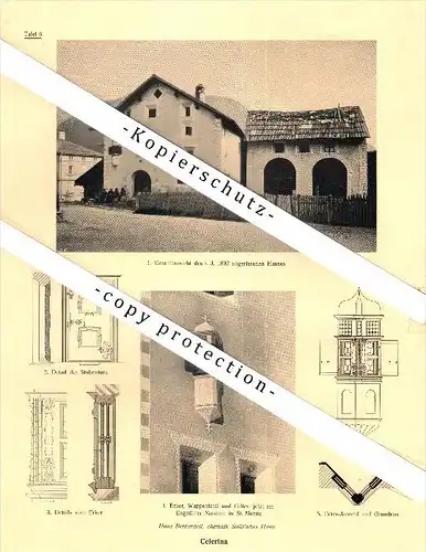 Photographien / Ansichten , 1923 , Celerina / Schlarigna , Kr. Oberengadin , Prospekt , Architektur , Fotos !!!