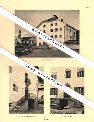 Photographien / Ansichten , 1923 , Bevers / Bever , Ponte / Pontresina , Oberengadin , Prospekt , Architektur , Fotos !!