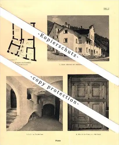 Photographien / Ansichten , 1923 , Ponte / Pontresina  Kr. Oberengadin , Prospekt , Architektur , Fotos !!!