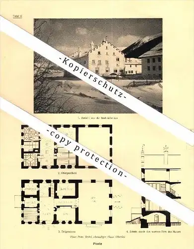 Photographien / Ansichten , 1923 , Ponte / Pontresina  Kr. Oberengadin , Prospekt , Architektur , Fotos !!!