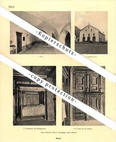Photographien / Ansichten , 1923 , Ponte / Pontresina  Kr. Oberengadin , Prospekt , Architektur , Fotos !!!