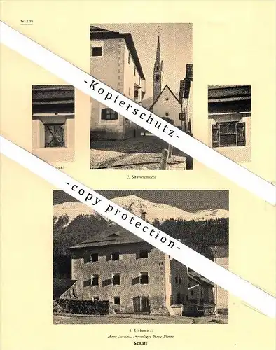 Photographien / Ansichten , 1923 , Zuoz und Scanfs / S-chanf , Kr. Oberengadin , Prospekt , Architektur , Fotos !!!