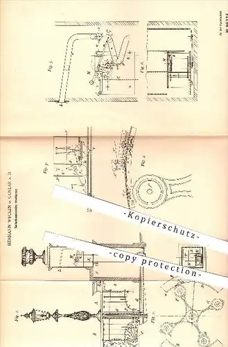 original Patent - Hermann Wecken in Goslar , Harz , 1895 , Selbstkassierendes Drehkreuz , Kasse , Kassenautomat , Geld