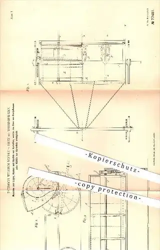 original Patent - Fr. W. Schulz , Rietz , Treuenbrietzen , 1893 , Maschine zum Legen , Hacken , Häufeln von Kartoffeln !