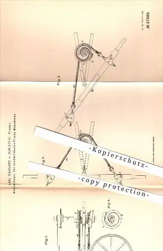 original Patent - Karl Neumann in Schlettau , Erzgebirge , 1891 , Kettensteuer für landwirtschaftliche Maschinen !!!