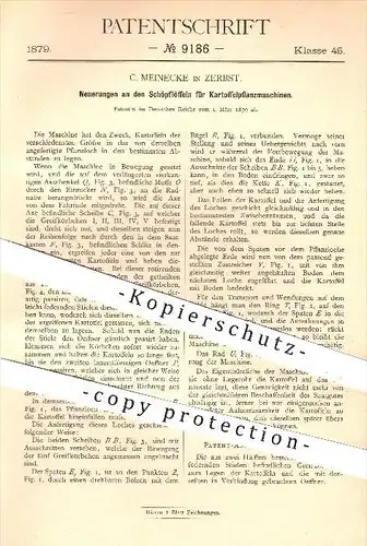 original Patent - C. Meinecke in Zerbst , 1879 , Schöpflöffel für Kartoffelpflanzmaschinen , Kartoffeln , Landwirtschaft