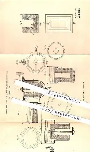 original Patent - Fritz Kleemann in Schöningen , 1882 , Filterkörper , Wasserleitung , Filter , Filtern , Wasser , Kohle