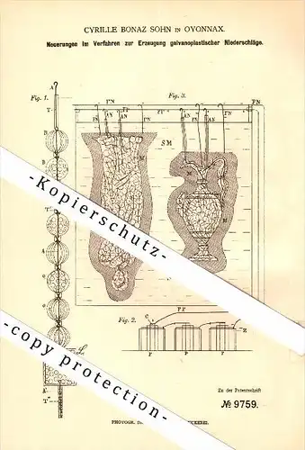 Original Patent - Cyrille Bonaz à Oyonnax , 1879 , Fabrication de précipitations !!!