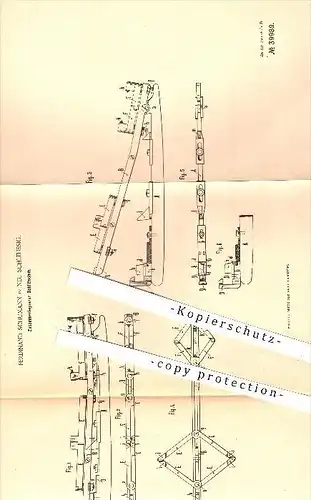 original Patent - Ferdinand Schumann in Neu-Schleussig , 1886 , Zusammenlegbarer Schlittschuh , Schlittschuhe , Sport