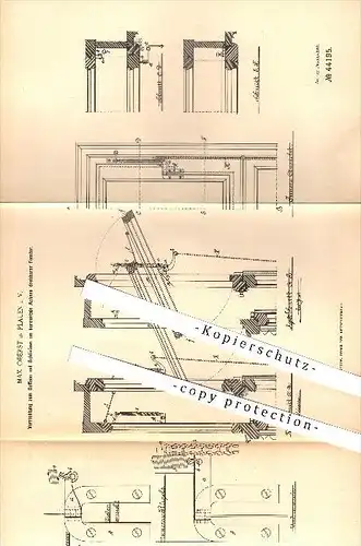 original Patent - Max Oberst in Plauen i. V. , 1887 , Öffnen und Schließen drehbarer Fenster , Fensterbauer , Fensterbau