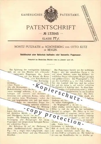 original Patent - M. Putzrath in Schöneberg u. O. Kutz in Berlin , 1902 , Schlittschuh o. Rollschuh laufende Puppen !!!