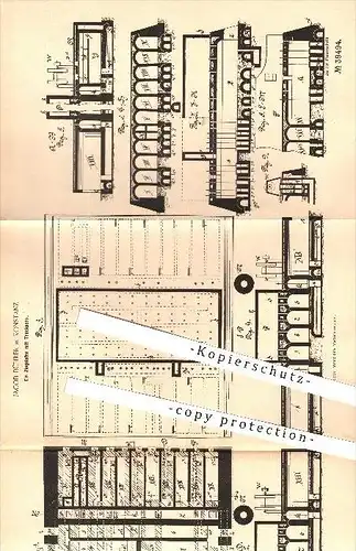 original Patent - Jacob Bührer in Konstanz , 1886 ,  Ziegelofen mit Trocknerei , Ofen , Öfen , Ziegel , Ziegelei !!!