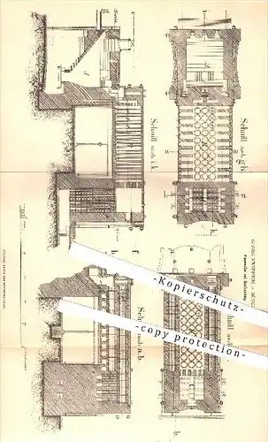 original Patent - Georg Mendheim in München , 1880 , Flammöfen mit Gasfeuerung , Ofen , Öfen , Gas , Ofenbauer , Heizung