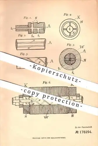 original Patent - Harry Bostell in Düsseldorf - Oberkassel , 1905 , Entlüftung u. Kühlung für Kalanderwalzen , Walzen !!