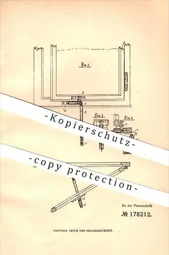 original Patent - Franz Rudert , Dresden , 1906 , Feststellen von Fenster u. Tür , Türen , Fensterbauer , Tischler !!!