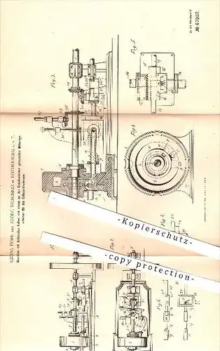 original Patent -G. Horn ,G. Belschner , Rothenburg o.T.,1892, Maschine mit Kolben für Zylinderdruckraum , Dampfmaschine