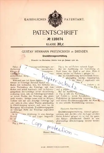 Original Patent - Gustav Hermann Pretzschner in Dresden , 1901 , Erschütterungsvorrichtung !!!