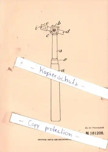 Original Patent - Carl Billeter in Zürich , 1905 , Stimmschlüssel für Klavier !!!