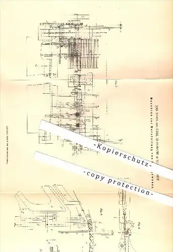 original Patent - Joh. Mahn und Carl Kuhlmann , Glückstadt , 1879 , Herstellung von Rohrgeweben , Gewebe , Weben , Weber