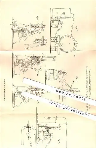 original Patent - Lorenz A. Enzinger , Worms a. Rhein , 1880 , Isobarometrischer Abfüller für gashaltige Flüssigkeiten !