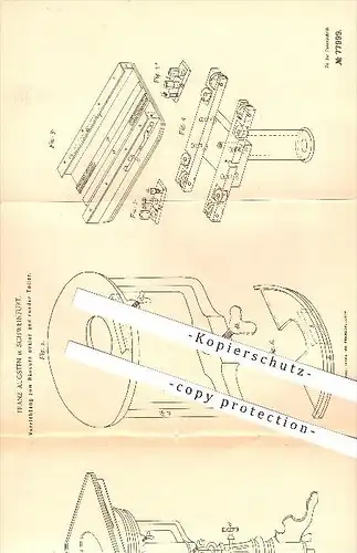 original Patent - Franz Augsten in Schweinfurt , 1893 , Rändern von ovalen und runden Tellern , Teller , Geschirr !!!