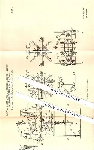 original Patent - B. Alexander u. J. Jacobus in Leipzig , Samuel Pinner , Halle a. Saale , 1886 , Pappschachtel , Papier