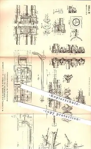 original Patent - W. Harris , B. Harris , W. Fowler , L. Cannon , Spartanburg , Süd-Carolina , 1894 , Bremse , Eisenbahn