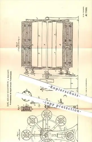 original Patent - Karl August Schlesinger in Meerane , 1894 , Trockenmaschine , Wäschetrockner , Wäsche , Trocknen !!!