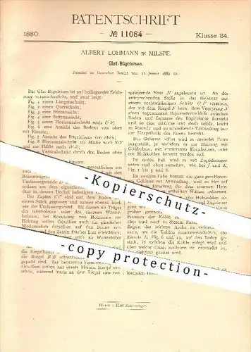 original Patent - Albert Lohmann in Milspe , 1880 , Glut - Bügeleisen , Bügeln , Wäsche , Haushalt , Hauswirtschaft !!!