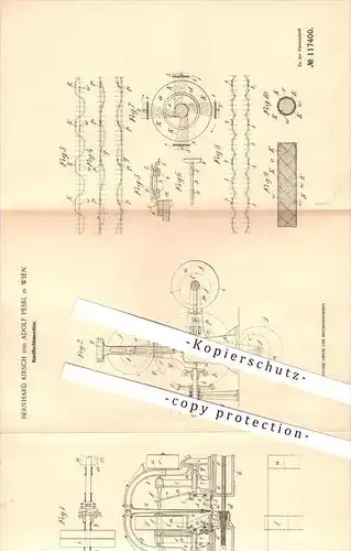 original Patent - Bernhard Kirsch u. Adolf Pessl in Wien , 1899 , Rundflechtmaschine , Flechtmaschine , Flechten !!!